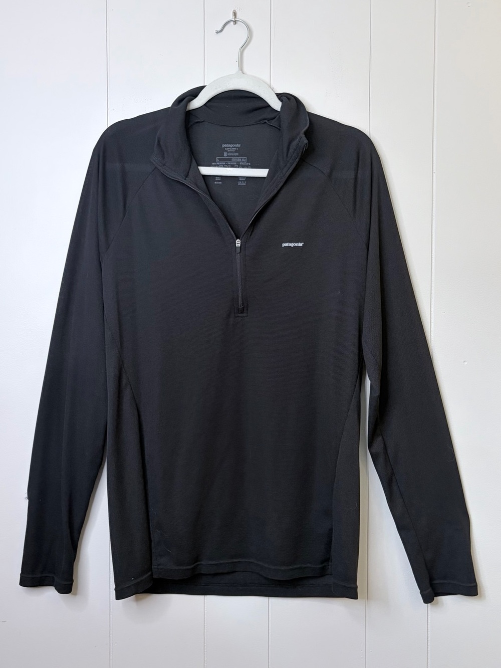 Patagonia Black Men's 1/4 Half Zip Performance Pullover Capilene 2 Large